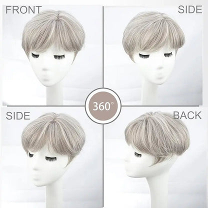 Hot Sale 🔥 Summer Breathable Lace Base Natural Short Remy Hair Topper